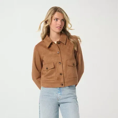 Js Jessica Simpson Womens Midweight Bomber Jacket In Sand
