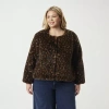 Js Jessica Simpson Womens Plus Faux Shearling Heavyweight Coat In Brown