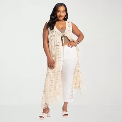 Js Jessica Simpson Womens - Plus High Rise Flare Leg Jean In White