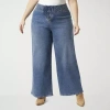 Js Jessica Simpson Womens Plus High Rise Wide Leg Jean In Blue