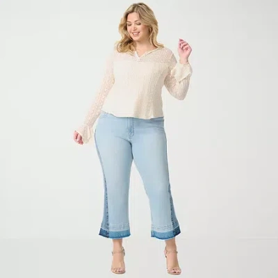 Js Jessica Simpson Womens Plus Tapered High Rise Trouser In Blue