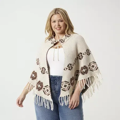 Js Jessica Simpson Womens Poncho Plus In White