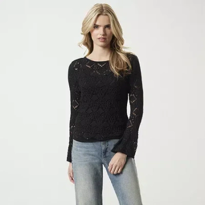 Js Jessica Simpson Womens Round Neck Long Sleeve Pullover Sweater In Red