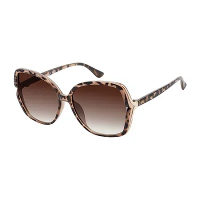 Js Jessica Simpson Womens Uv Protection Butterfly Sunglasses In Brown