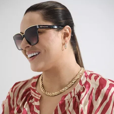 Js Jessica Simpson Womens Uv Protection Rectangular Sunglasses In Brown