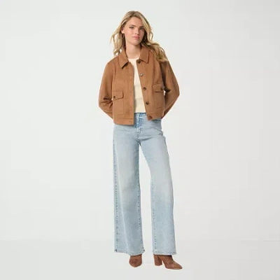 Js Jessica Simpson Womens Wide Leg High Rise Pant In Blue