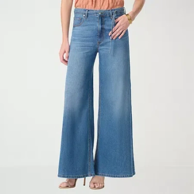 Js Jessica Simpson Womens Wide Leg High Rise Pant In Blue