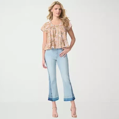 Js Jessica Simpson Womens Wide Leg High Rise Trouser In Blue