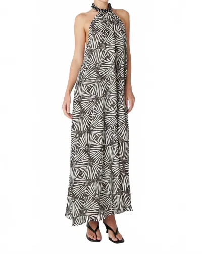 Js71 Alejandra Maxi Dress In Black & White In Multi