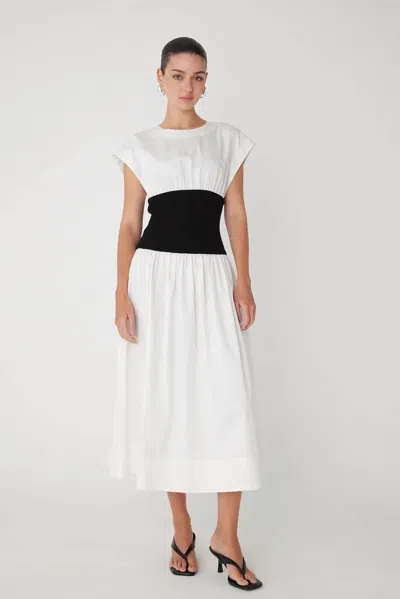 Js71 Alix Dress In White/ Black