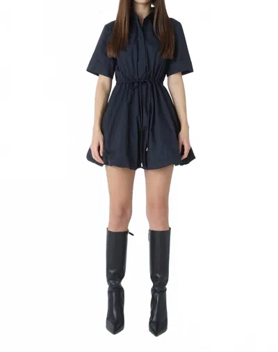 Js71 Ashley Mini Dress In Black In Blue