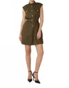 Js71 Barbara Mini Dress In Olive In Brown
