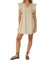 Js71 Bree Mini Dress In Beige In Neutral