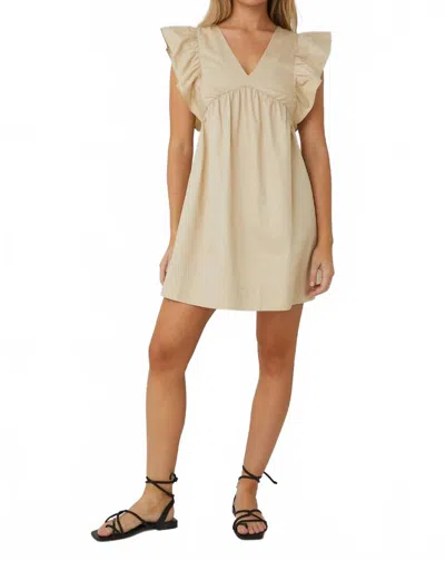 Js71 Bree Mini Dress In Beige In Neutral