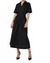 Js71 Carmen Midi Dress In Black In Black