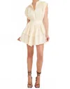 Js71 Collared Tiered Mini Dress In Vanilla