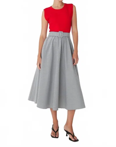 Js71 Collette Maxi Dress In Red/black In Multi