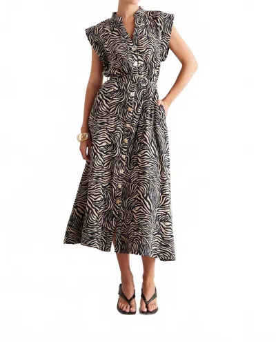 Js71 Collins Dress In Zebra In Black