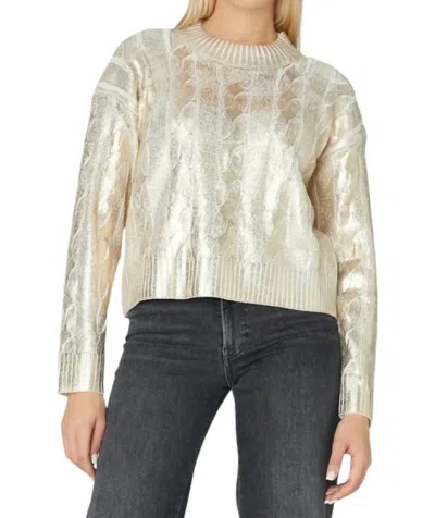Js71 Cory Cotton Blend Sweater In Gold Foil In Neutral