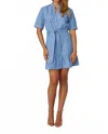 Js71 Dylan Dress In Blue/white In Animal Print