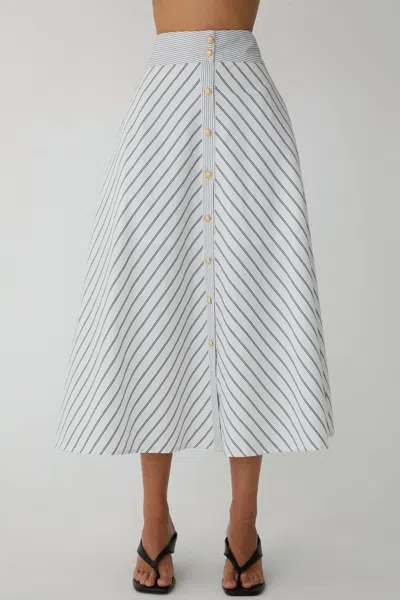 Js71 Fraser Skirt In White/black Stripe