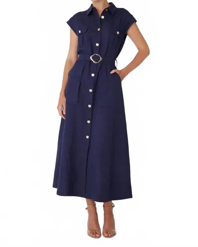 Js71 Helsa Dress In Navy In Blue