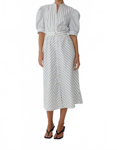 Js71 Izel Dress In White/black Stripe In Multi