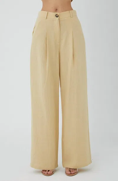 Js71 Jane Wide Leg Pants In Flax In Sand