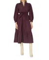 Js71 Jordan Midi Dress In Bordeaux In Blue