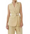 Js71 Jordana Vest Top In Tan In Brown