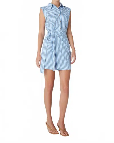 Js71 Kenlie Dress In Blue/white Stripe In Multi