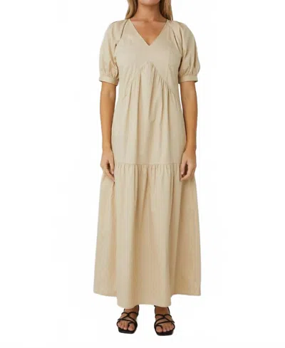 Js71 Kennedy Maxi Dress In Beige In Neutral