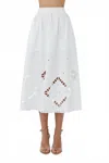 Js71 Larissa Midi Skirt In White In White