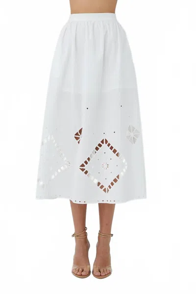Js71 Larissa Midi Skirt In White