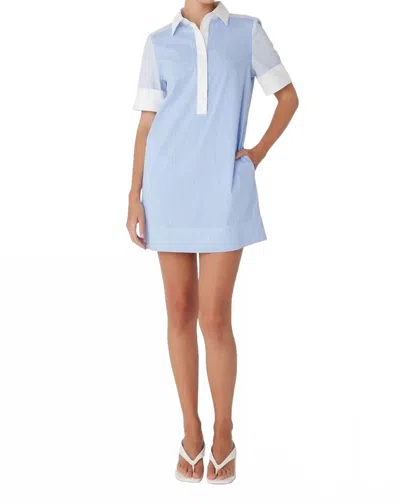 Js71 Lollie Collared Mini Dress In Blue White Stripe