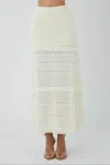 Js71 Mira Skirt In Ecru In Metallic