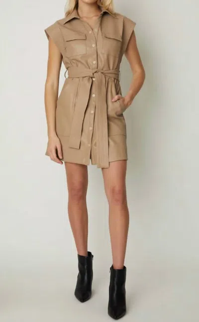 Js71 Monica Mini Dress In Tan