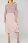 Js71 Raylan Shoulder Strap Dress In Mauve In Multi