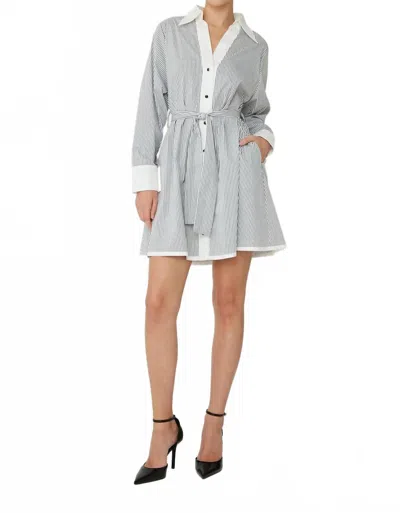 Js71 Sabina Mini Dress In Black & White In Multi
