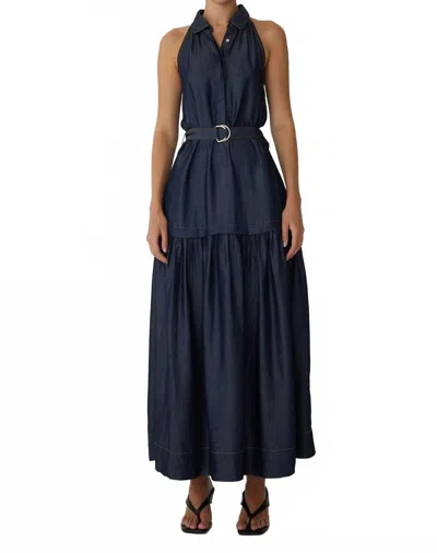 Js71 Sarah Dress In Dark Indigo Wash In Blue