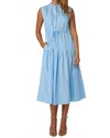 Js71 Tatum Midi Dress In Light Blue In Blue
