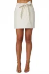 Js71 Valerie Faux Leather Mini Skirt In Bone In White