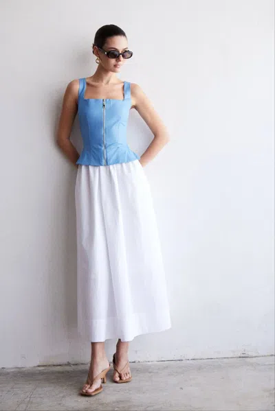 Js71 Wells Dress In Light Blue/white