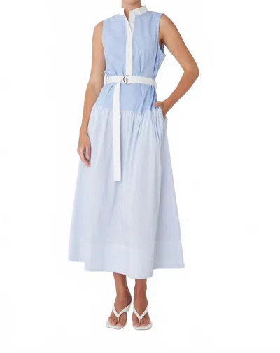 Js71 Zelma Stripe Midi Dress In Blue White
