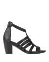 J-save Woman Sandals Black Size 7 Leather In Black