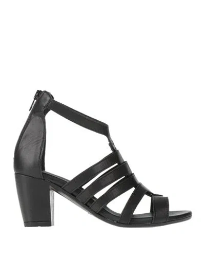 J-save Woman Sandals Black Size 7 Leather