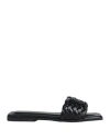 J-save Woman Sandals Black Size 8 Textile Fibers