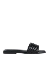 J-save Woman Sandals Black Size 8 Textile Fibers In Black