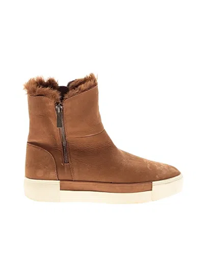 Pre-owned J/slides Ankle Boots In Brown