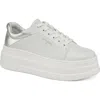 Jslides Blair Platform Sneaker In White/silver